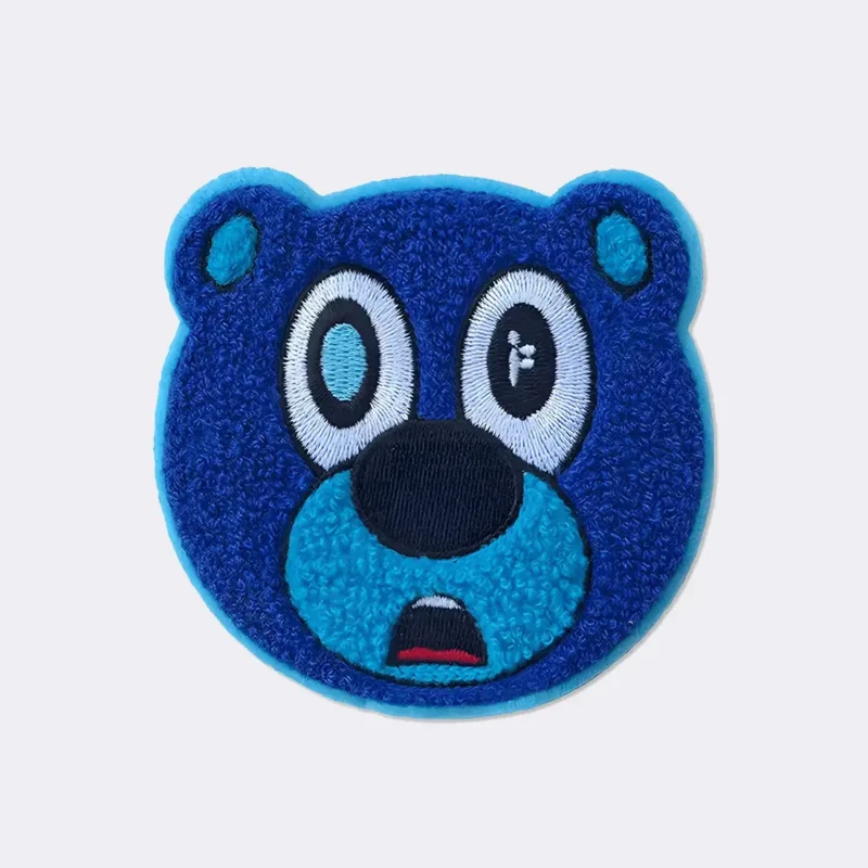 blue bear chenille patches