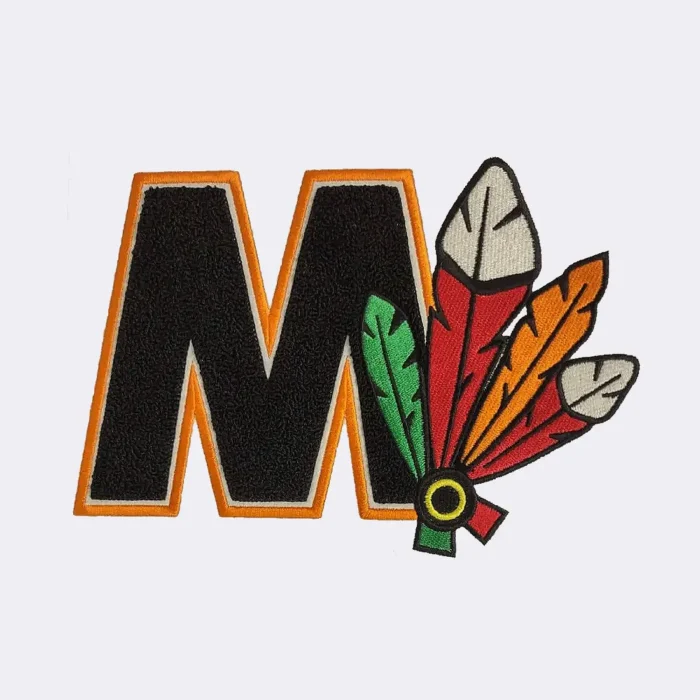 chenille-patches red indian chenille patches