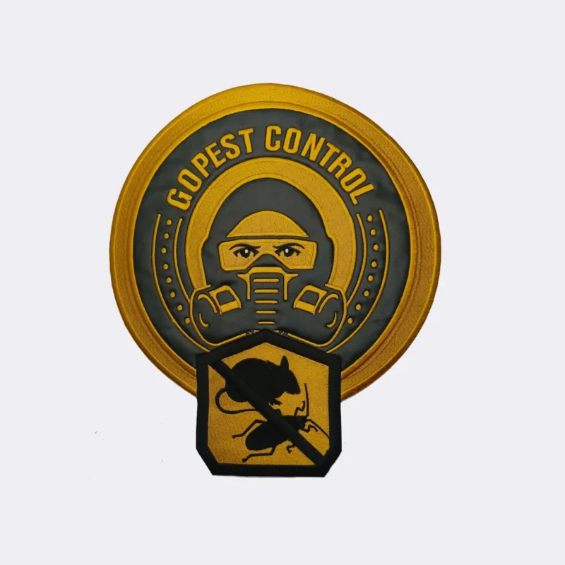 embroidered leather patch